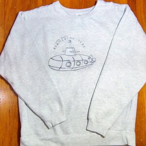 vtg Delta Fleece Submarine Test Graphic Sweatshirt  Large Light Grey Pullover